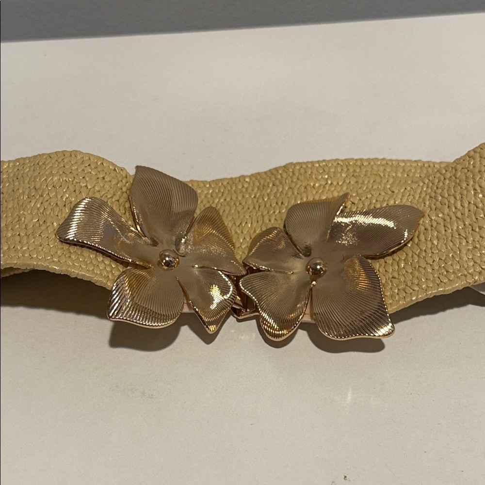 NAF NAF Gold Floral Buckle Belt
